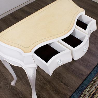 コンソール 幅90cm ロココ調 アンティーク 白 ロイヤル 電話台