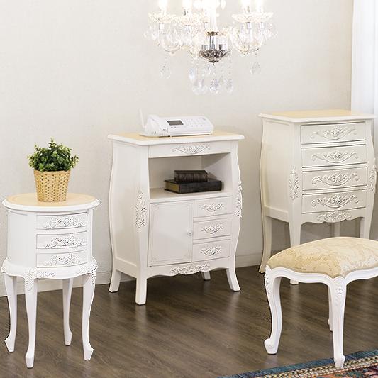 ファックス台 ヨーロピアン 電話台 アンティーク家具 猫脚 ホワイト 姫家具 箪笥 たんす タンス 引き出し ヨーロピアン 電話台 猫脚 姫家具 引き出し wi