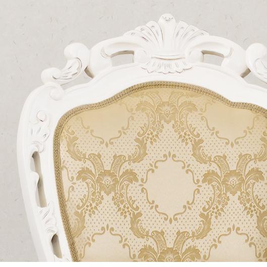 チェア 椅子 マホガニー 白 アンティーク ひじ無し 猫脚 姫家具