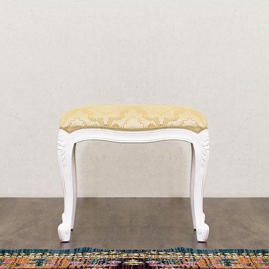 猫脚スツール　① イタリア　ロココ調　花柄クッションの木製スツール zd-de207-st_t.jpg