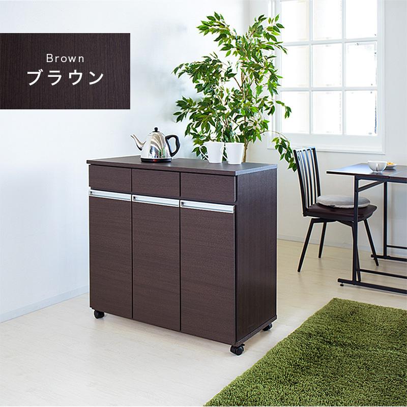 ダイニングダストボックス3D 3分別 ゴミ箱 家具調 キャスター付き 台所