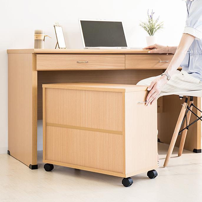 オフィスデスク 収納 2点セット デスク 幅120cm 机 事務 棚 ブラウン