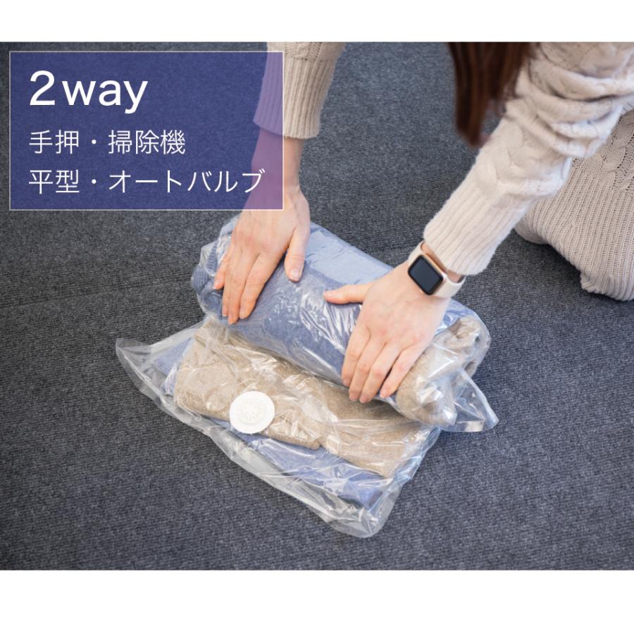 2WAYバルブ 衣類圧縮袋 2枚組 Mサイズ 衣類整理整頓 整理グッズ