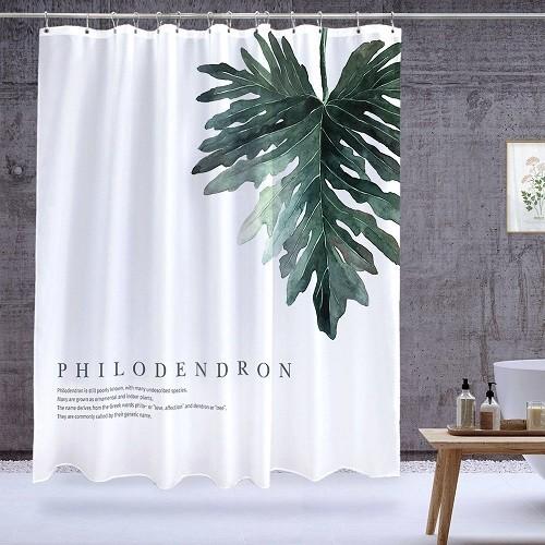 シャワーカーテン 防カビ 防水 撥水 おしゃれ かわいい 北欧 透けない お風呂 ユニットバス カーテン 間仕切り カーテンリング付き 180 180cm ボタニカル Cn インテリア生活雑貨のサンサンフー 通販 Yahoo ショッピング