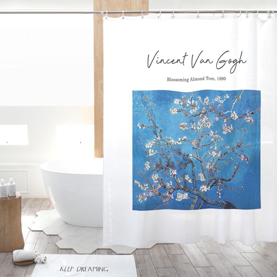 シャワーカーテン ゴッホ アーモンドの木の枝 180x180cm 防水 おしゃれ 浴室 防カビ バスカーテン 間仕切り 仕切り 目隠し カーテン インテリア サンサンフー Cn インテリア生活雑貨のサンサンフー 通販 Yahoo ショッピング