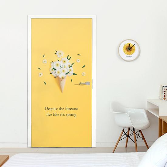 扉 リメイク シート デイジーブーケ 100x210cm おしゃれ 壁紙 シール ドア 張り替え 部屋 リビング キッチン カッティングシート のり付き 防水 サンサンフー Gd インテリア生活雑貨のサンサンフー 通販 Yahoo ショッピング