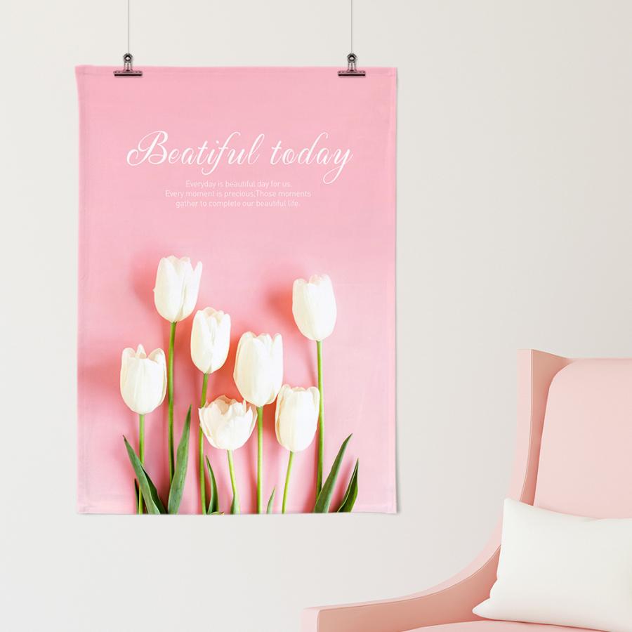タペストリー ホワイトチューリップ 50x70cm 飾り付け おしゃれ インテリア 部屋 玄関 背景布 誕生日 雑貨 装飾 飾り 北欧 アート シンプル サンサンフー Te インテリア生活雑貨のサンサンフー 通販 Yahoo ショッピング