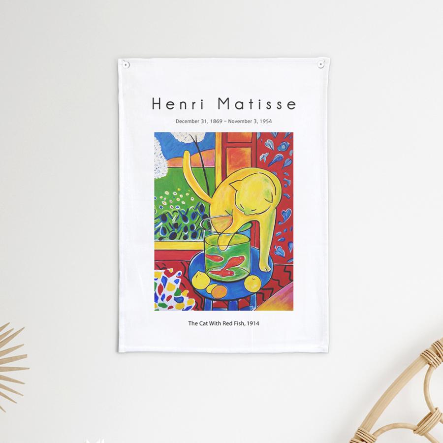 タペストリー マティス 猫と金魚 50x70cm 飾り付け 名画 おしゃれ インテリア 部屋 絵画 絵 ギフト 飾り テレワーク 背景布 壁 布 窓 サンサンフー Teq004 インテリア生活雑貨のサンサンフー 通販 Yahoo ショッピング
