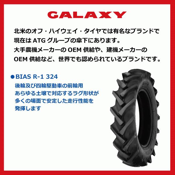 2本 R-1 324 9.5-22 6PR GALAXY トラクター タイヤ ギャラクシー 前輪