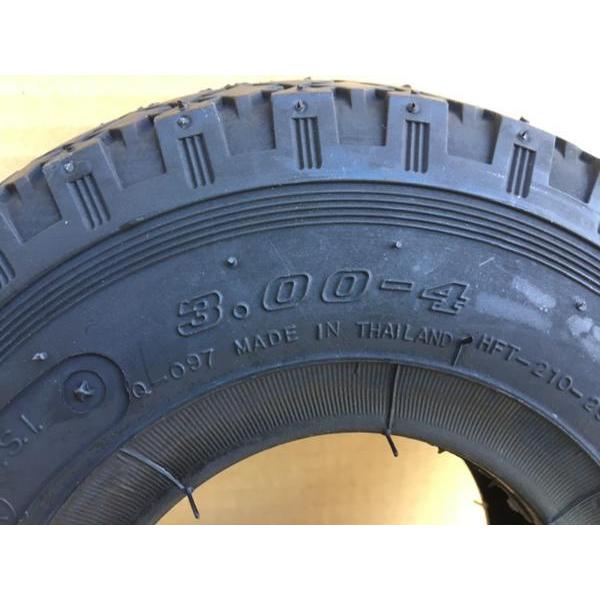 4本 3.00-4 4PR タイヤ DURO HF-210 荷車 台車 セニアカー 農用台車 交換用 300x4 3.00x4 ダイヤ柄 デュロ 300-4の画像