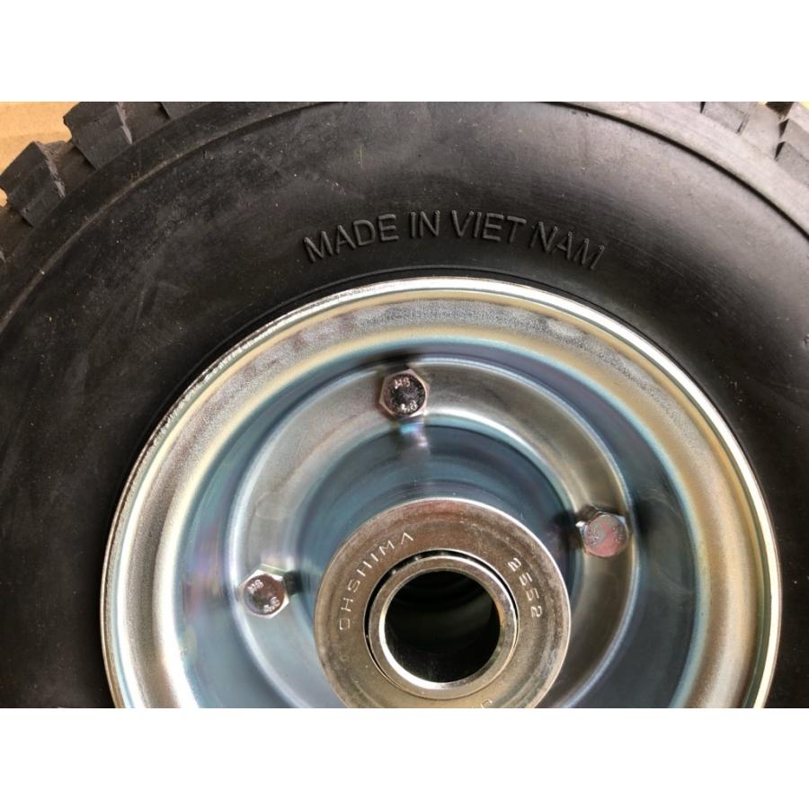 2本 3.50-5 国産ホイール付 ソリッドタイヤ ノーパンク 車輪 350-5