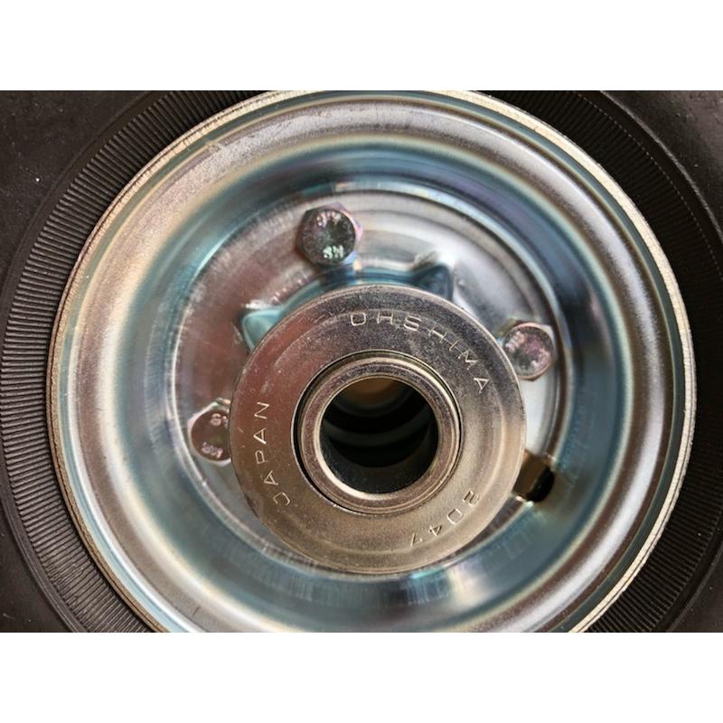 2本 3.00-4 ノーパンク 車輪 国産ホイール付 ソリッドタイヤ 300-4