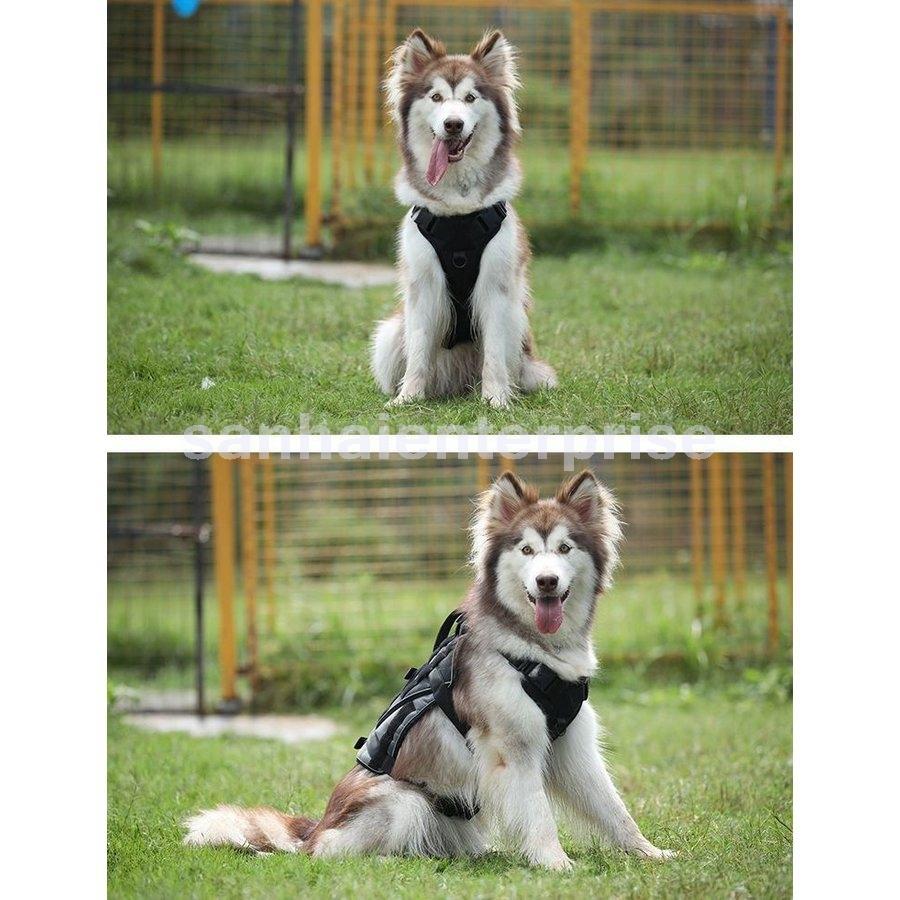22年激安 ハーネス胴輪大型犬犬用持ち手付き散歩メッシュブラックミリタリー系ワンタッチバックル調整可能かっこいいアウトドアペット用 ハーネス 胴輪 サイズ M Ternamedical Org