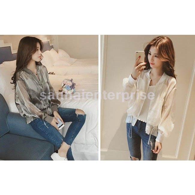 カーディガン長袖紫外線対策シフォンブラウス透け感ドルマンファスナー付きレディース 17最新のスタイル