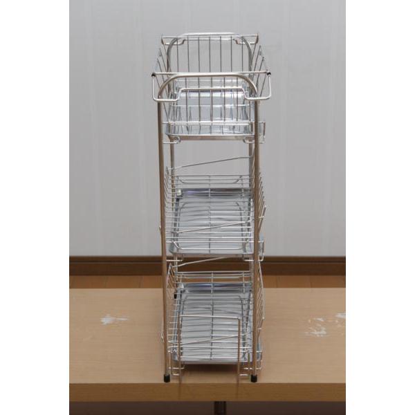 値下げ】 水切りラック ステンレス 3段 スリムタイプ 幅20×奥行41×高さ