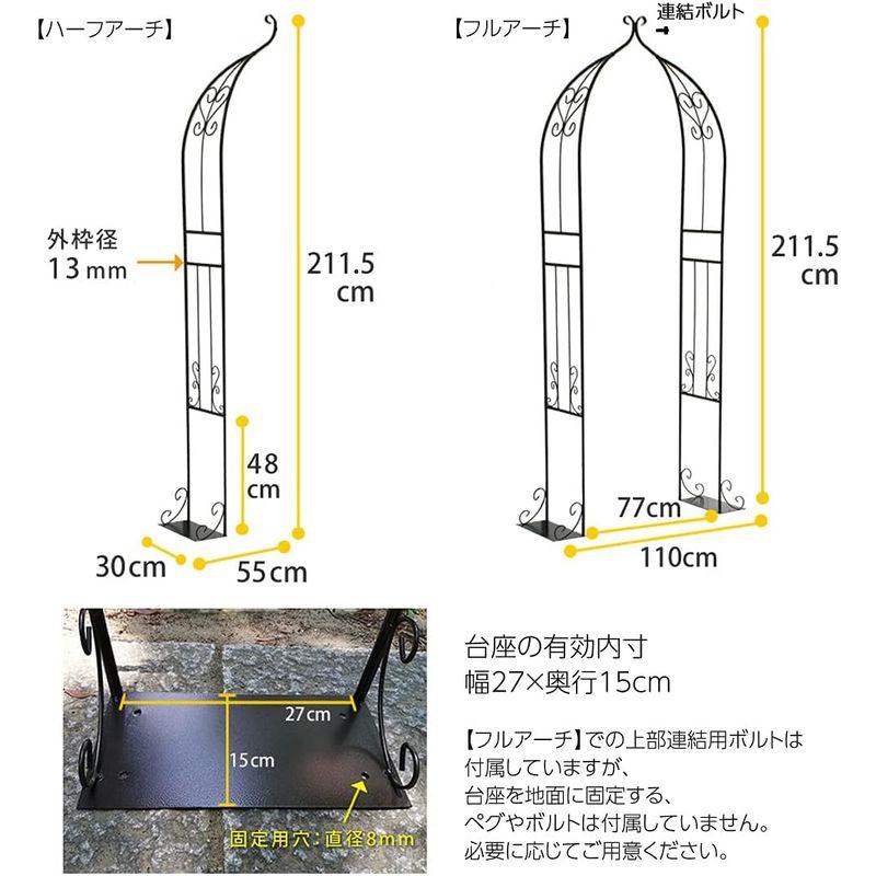 ガーデンガーデン　アイアン　スタンドフェンス　ダークブロンズ　STF-W1100-DBZ　フルアーチ