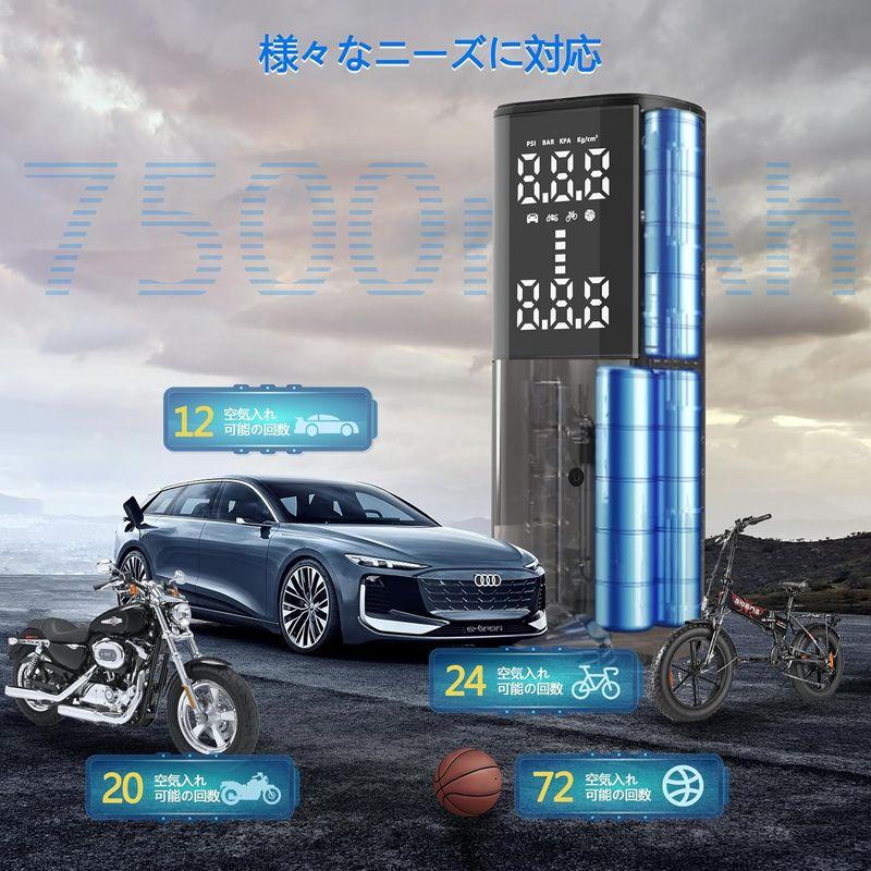 PARKVISION スマート電動空気入れ コードレスエアコンプレッサー 6000mAhバッテリー内蔵の充電式 空気圧は最大で150PSIに｜sanjose-market｜06