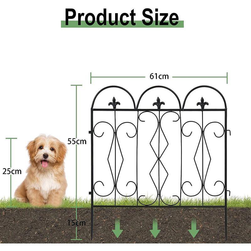 激安買付 KRW アイアンフェンス 5枚組 フェンス 花壇 菜園 柵 塀 庭 犬 ガーデン 仕切り