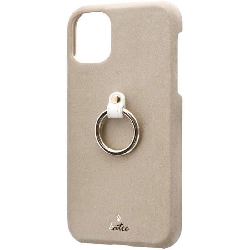 iPhone 11 リング付PUレザーシェルケース「SHELL RING Katie」 ベージュ｜sanjose-market｜02
