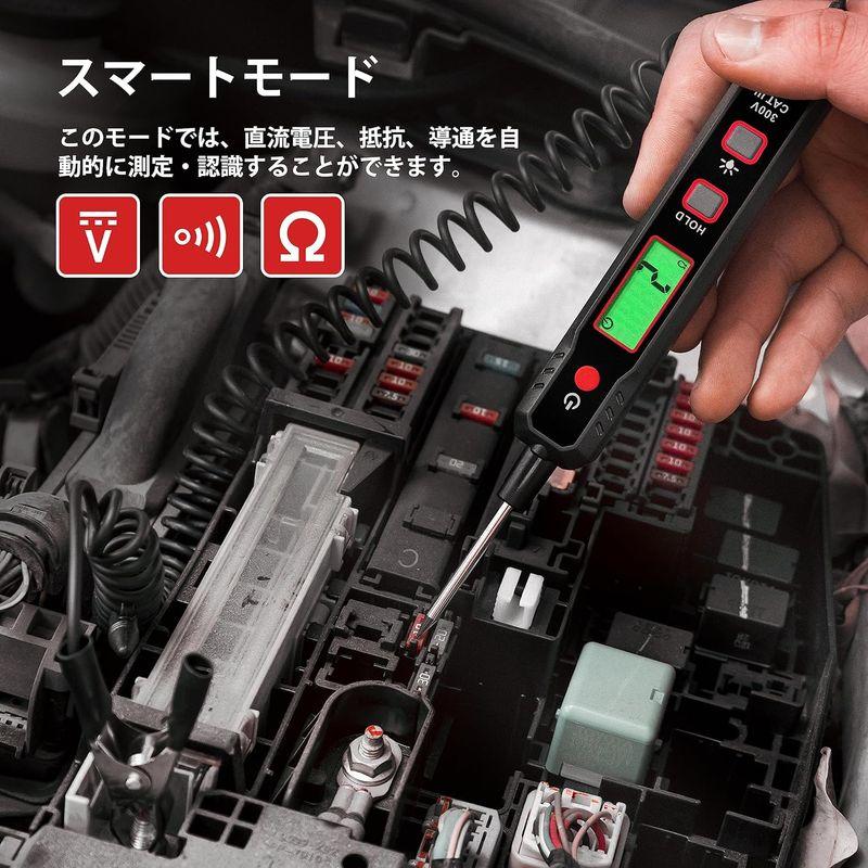 KAIWEETS 車用直流電圧検電器 DC 0.8V-100V 全長200cm 通電確認 車電圧サーキットテスターLED プローブ 導通 車｜sanjose-market｜02