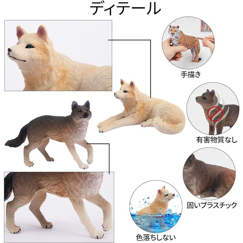 TOYMANY 8PCSオオカミフィギュア 動物フィギュアセット リアル動物おもちゃ オオカミ家族 人気動物 おもちゃ 玩具 誕生日プレゼン｜sanjose-market｜10