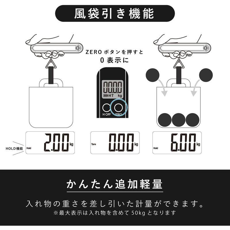 dretec(ドリテック) モヤさまEXPO 放映 メジャー付きラゲッジスケール 発電タイプで電池不要 旅行はかり 荷物はかり 吊り下げ デ｜sanjose-market｜05