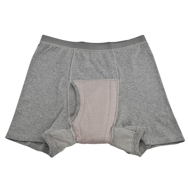中度 5枚組 失禁パンツ 男性用 ダンディ いき ボクサー グレー