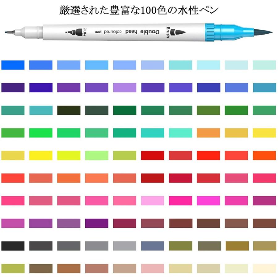 カラーペンセット カラー水性ペン100色 水性マーカーペン イラストペン ダブルヘッド イラスト 手帳 絵手紙 色塗 Dyh Swp 021 山海工芸製品 通販 Yahoo ショッピング