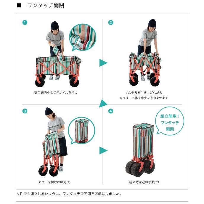 ロゴス LOGOSアウトドア キャリーカート丸洗い長いモノOKブルーストライプ 丸洗い長いモノOKキャリー ブルーストライプ LOGOS(ロゴス