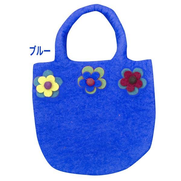 ネパール手作り可愛いフェルトバッグ 風景デザイン，花，草、羊，空，家 ネパール・フェルトバッグ『フラワー』 : さんかく草 - 通販 - Yahoo
