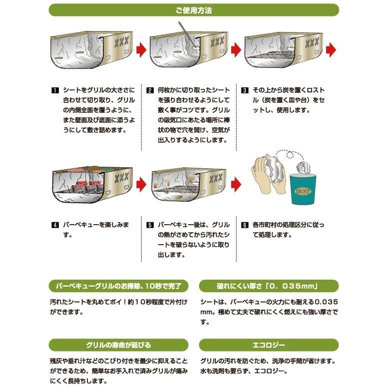 残少  ロゴス BBQお掃除楽ちんシート 極厚 81314010 バーベキューコンロ掃除 BBQおそうじ グリルお手入れ メンテナンス｜sankakugusa｜04