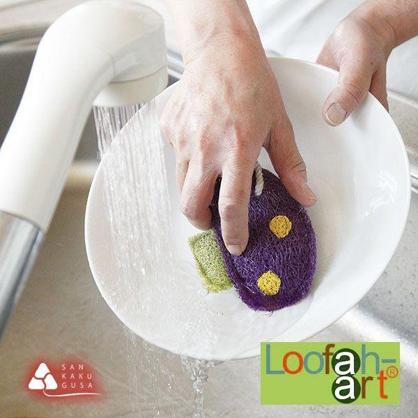 訳あり品 アウトレット 1点限り ヘチマスポンジ（たわし）Loofar-art ルーファ アート きのこC へちまの食器洗いたわし、食器用スポンジ｜sankakugusa｜02