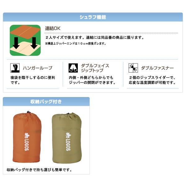 LOGOS（ロゴス） 寝袋 シュラフ LOGOS 2in1・Wサイズ 丸洗い 寝袋・2