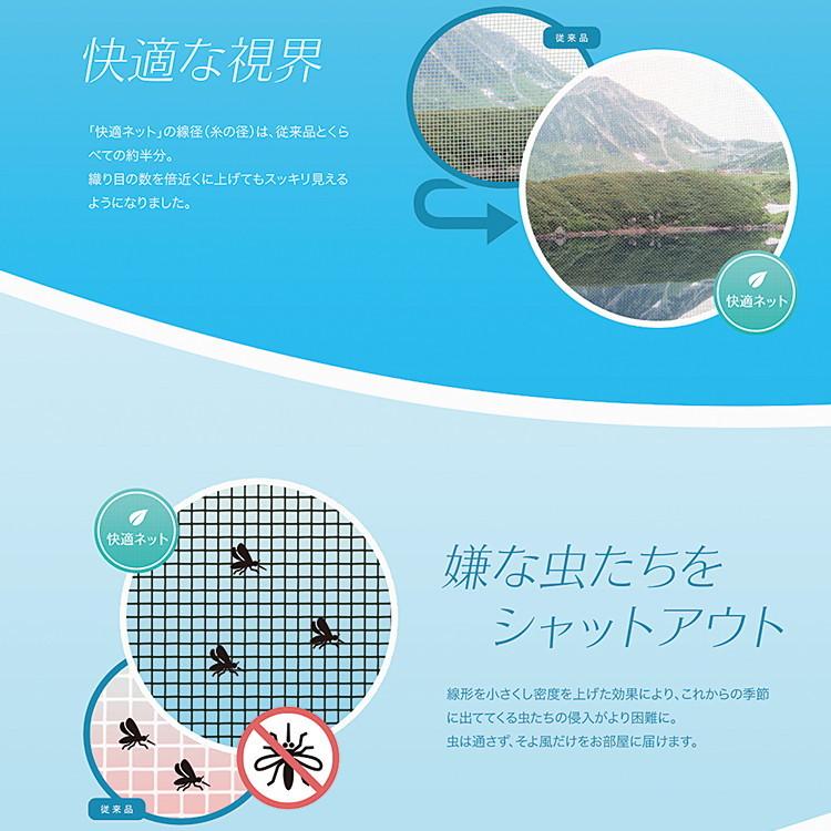 網戸 ネット 防虫網 快適ネット切売り 長さ1m巻 幅1520mm 33メッシュ 