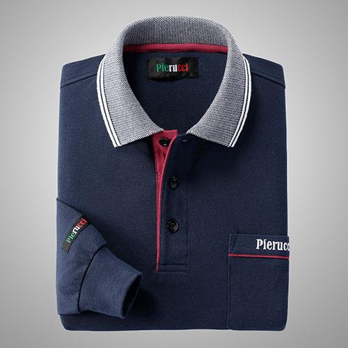 彩香 ピエルッチ カジュアル長袖ポロシャツ AS-0001 1セット（5枚：5色