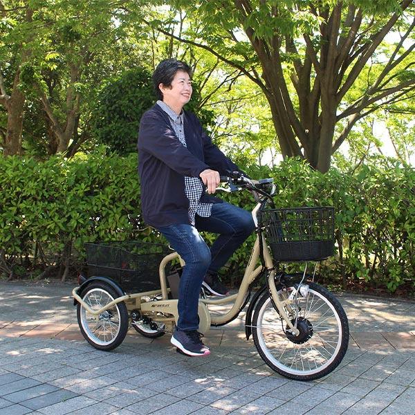 【未使用】ミムゴ 電動アシスト三輪自転車 ACTIVEPLUS ノーパンク ACTIVEPLUS 【前後カゴカバー付き】ミムゴ ACTIVE PLUS ノーパンク