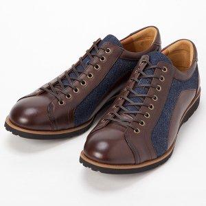 オリエンタルシューズ 倭イズム 日本製 デニムコンビレザーシューズ 3E YA-3310 1足 倭ISM オリエンタルシューズ 倭イズム 日本製 デニムコンビレザー