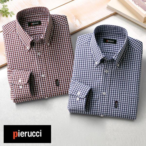 彩香 ピエルッチ 綿100% カジュアルシャツ 2色組 GV-035 1セット（2枚：2色×各1枚）