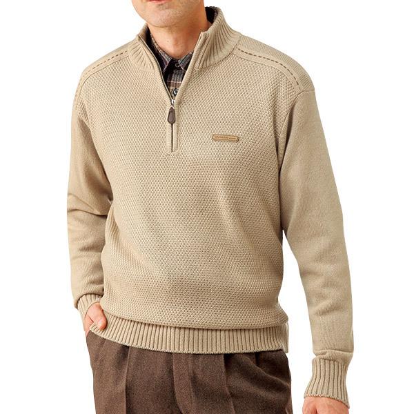 フレンドリー ステッチ使いハーフジップセーター 2色組 957180 1セット（2枚：2色×各1枚）｜sankeishop｜02