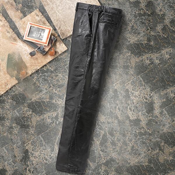 アローズ フランコ・コレツィオーニ ラム革パッチワーク柄型押しパンツ