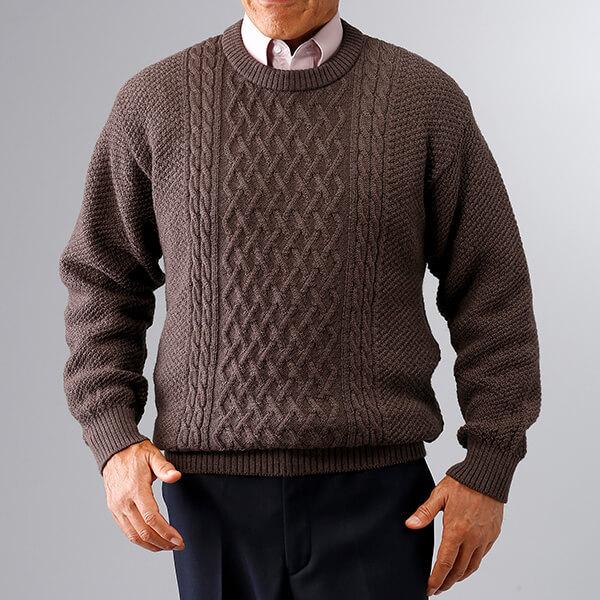 mij 彩香 エムアイジェイ 日本製ウール100％クルーセーター 1607 1枚