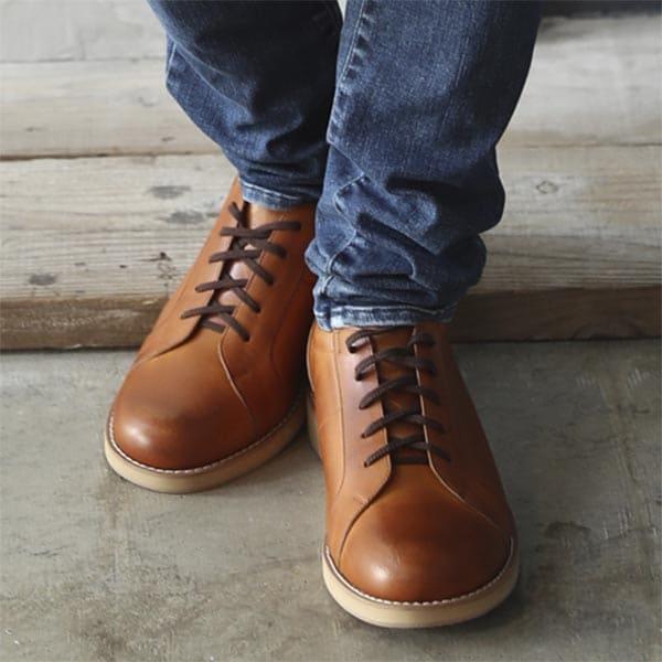 北嶋製靴工業所 KITAJIMA 牛革カジュアルレースアップシューズ 5.5cm