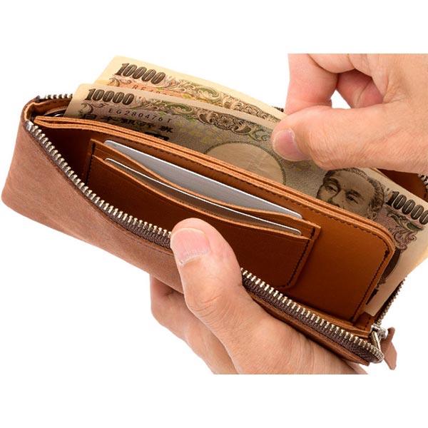 池之端銀革店 ビスポーク バッファローレザー L字ロングウォレット OT