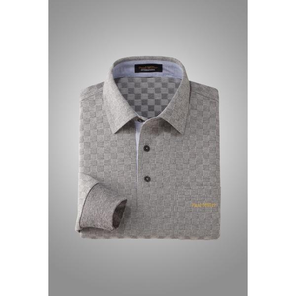 ハワード ポールミラー 市松柄長袖ニットシャツ 3色組 377-4900K 1