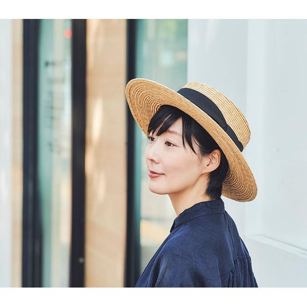 田中帽子店 アルマ レディース ポークパイ型 つば広カンカン帽 UK-H074