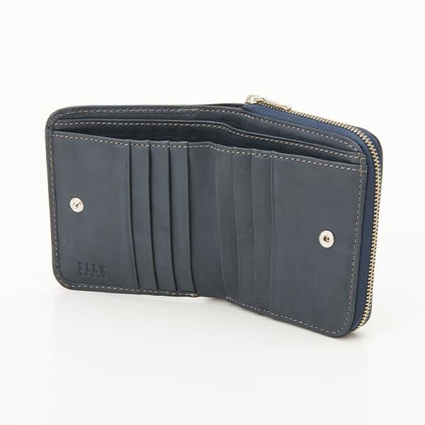 ELLE HOMME（エルオム） プレリー シープ ラウンドファスナー二つ折り