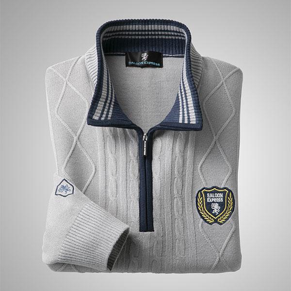 彩香 サルーンエクスプレス 地柄編みハーフジップセーター 2色組 AS-0545 1セット（2枚：2色×各1枚） SALOON EXPRESS 彩香 サルーンエクスプレス 地柄編みハーフジップ