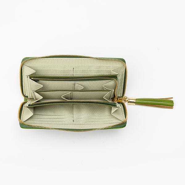 小田清 豊岡工房 イタリア製牛革 馬九行久 コインが分けられる長財布