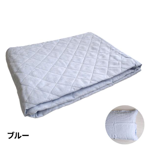滋賀麻工業 洗えるリネン敷パッド＋まくらカバーセット クイーン 1セット（敷パッド1枚＋枕カバー1枚）