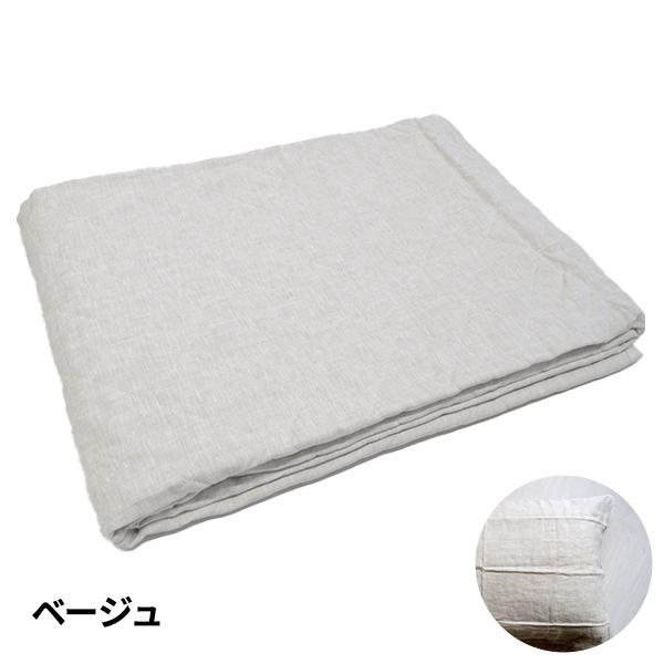 滋賀麻工業 洗えるリネン敷パッド＋まくらカバーセット クイーン 1セット（敷パッド1枚＋枕カバー1枚）